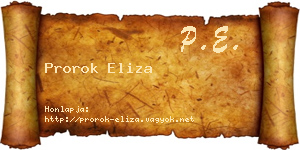 Prorok Eliza névjegykártya